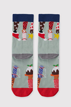 Yılbaşı Soket Çorap Mint Mix