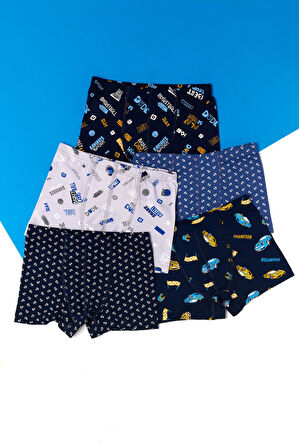 Erkek Çocuk 5'li Paket Karışık Desenli Boxer
