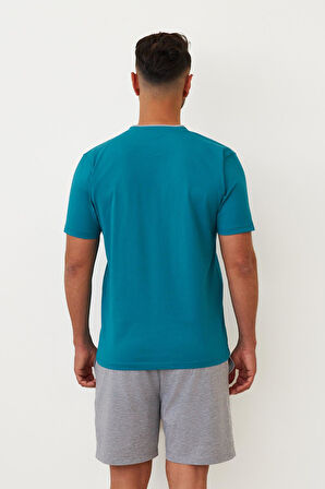 Erkek Cepli Şortlu Pijama Takımı 