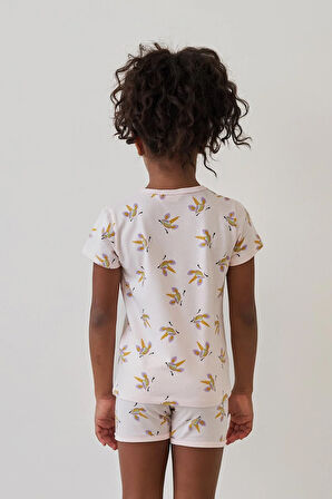 Kız Çocuk Unicorn Desenli Şortlu Pijama Takımı Açık Pembe