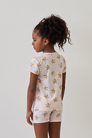 Kız Çocuk Unicorn Desenli Şortlu Pijama Takımı Açık Pembe