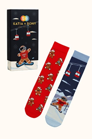 Unisex Snowboard Kutulu 2'li Soket Çorap