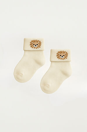 Bebek Sevimli Hayvan Desenli 3'lü Havlu Soket Çorap