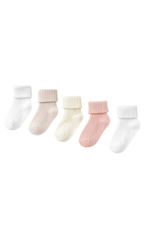 Kız Bebek 5'li Karışık Paket Soket Çorap Çok Renkli
