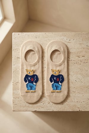 Unisex Teddy Desenli 5'li Sneaker Çorap