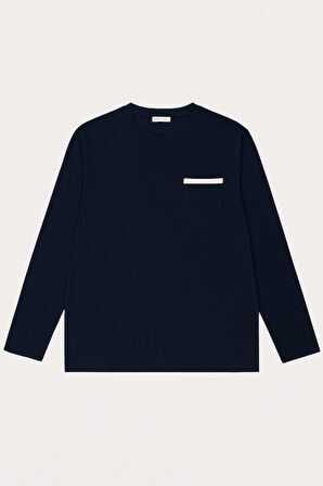 Erkek Silver Cepli Pijama Üstü Lacivert