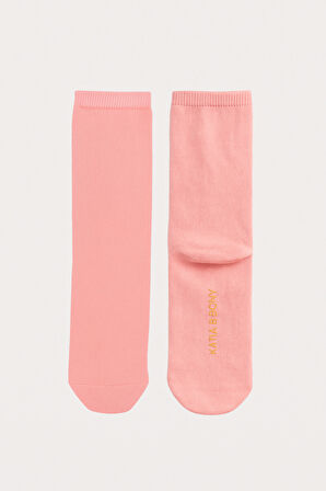 Kız Çocuk Ayıcık Desenli 2'li Kutulu Soket Çorap Pembe