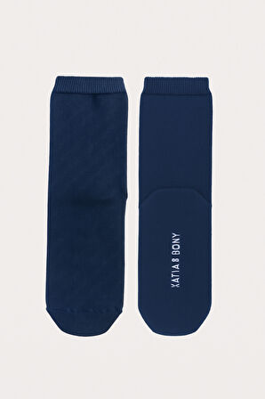 Erkek Çocuk Kedi Desenli 2'li Kutulu Soket Çorap Mavi