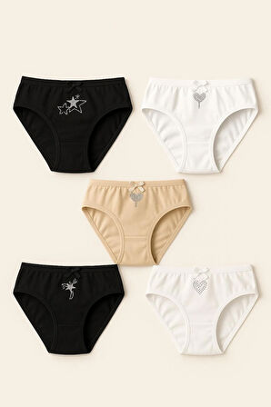 Kız Çocuk Taş Baskılı Yıldızlı Külot