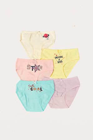 Kız Çocuk Desenli 5'li Külot