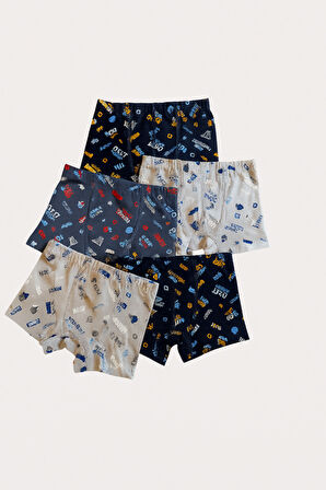 Erkek Çocuk Yazılı 5'li Boxer