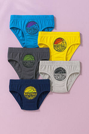 Erkek Çocuk Basketbol 5'li Slip Külot