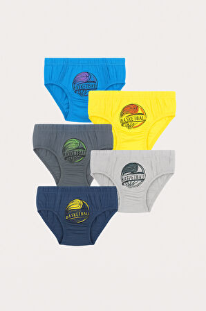 Erkek Çocuk Basketbol 5'li Slip Külot