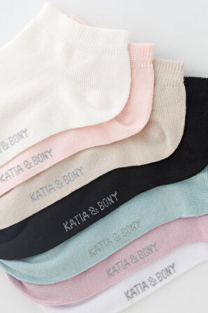 Kadın Karışık Renkli 7'li Patik Çorap