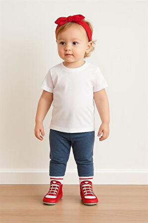 Çocuk Bağcık Desenli Makosen Soket Çorap Patik Panduf – Kaydırmaz Ev & Anaokulu Ayakkabısı Kırmızı