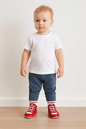 Çocuk Bağcık Desenli Makosen Soket Çorap Patik Panduf – Kaydırmaz Ev & Anaokulu Ayakkabısı Kırmızı