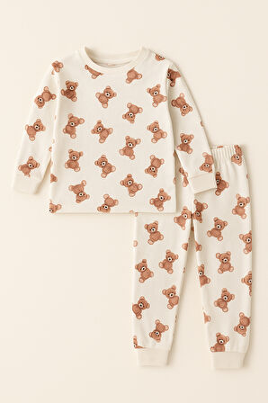 Çocuk Teddy Desenli Pijama Takımı