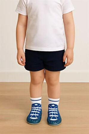 Çocuk Makosen Soket Çorap Patik Panduf – Kaydırmaz Ev & Anaokulu Ayakkabısı Mavi