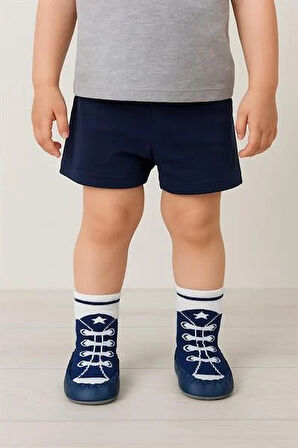 Çocuk Makosen Soket Çorap Patik Panduf – Kaydırmaz Ev & Anaokulu Ayakkabısı Lacivert