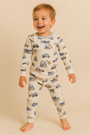 Erkek Çocuk Traktör Desenli Pijama Takımı