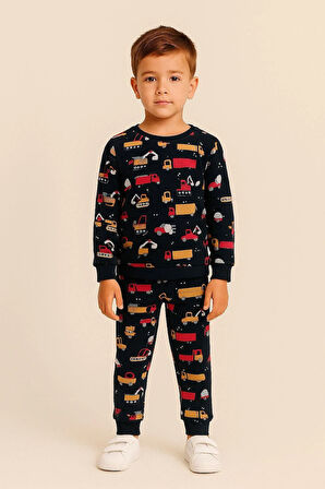 Erkek Çocuk Kamyon Desenli Pijama Takımı