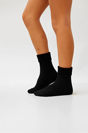 Çocuk Havlu Soket Çorap Siyah