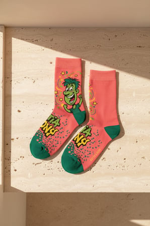 Unisex Pop Art Karikatürlü Soket Çorap