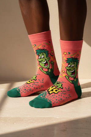 Unisex Pop Art Karikatürlü Soket Çorap