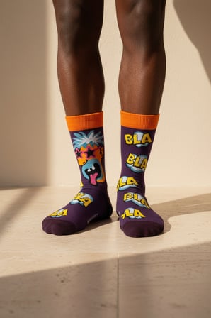 Unisex Pop Art Desenli Soket Çorap