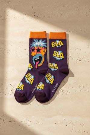 Unisex Pop Art Desenli Soket Çorap