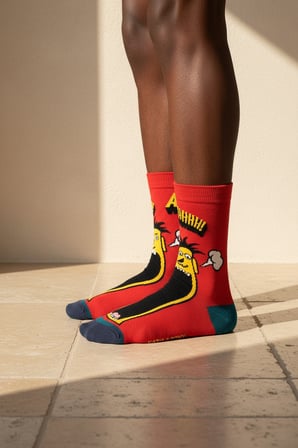 Unisex Pop Art Angry Soket Çorap