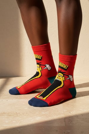 Unisex Pop Art Angry Soket Çorap