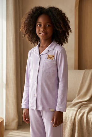 Teddy Kutulu Kız Çocuk Pijama Takımı Lila