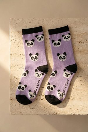 Çocuk 4'l Panda Desenli Pamuklu Soket Çorap