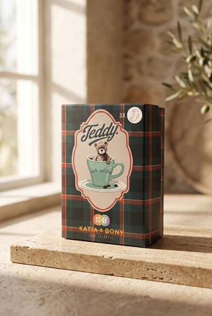 Unisex Teddy Kutulu 3'lü Pamuklu Soket Çorap Çok Renkli