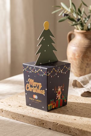 Unisex Marry Christmas Kutulu Geyik Desenli Soket Yılbaşı Çorabı