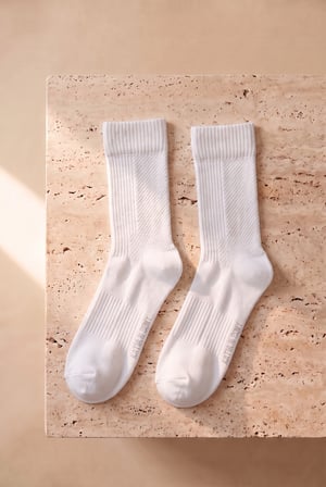Unisex Soket Spor Çorabı Beyaz