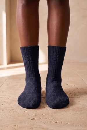 Unisex Cool Havlu Soket Çorap Lacivert