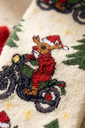 Unisex Biker Deer Yılbaşı Havlu Soket Çorap