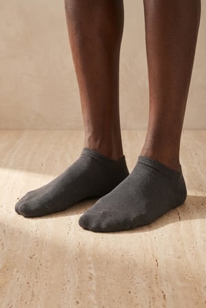 Erkek Basic Füme Step Çorap