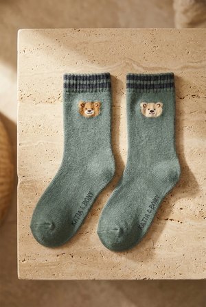 Çocuk Teddy Havlu Soket Çorap Yeşil