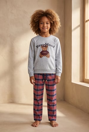 Erkek Çocuk Cute Edition Teddy Baskılı Baskılı Pijama Takımı