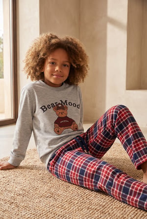 Erkek Çocuk Cute Edition Teddy Baskılı Baskılı Pijama Takımı