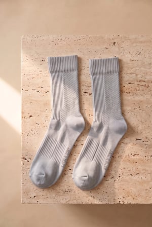 Unisex File Örgülü Soket Çorap Gri