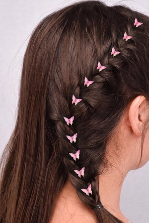 Pembe Figürlü 10'lu Saç Küpesi 
