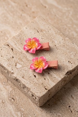 Kız Çocuk Klipsli Lotus Toka Koyu Pembe