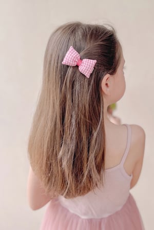 Kız Çocuk Pofuduk Fiyonklu Klips Toka Pembe