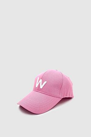 W Nakışlı Ayarlanabilir Unisex Spor, Günlük ve Outdoor Şapka / Kep Pembe