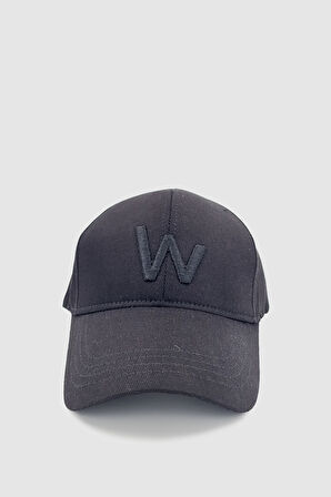 W Nakışlı Ayarlanabilir Unisex Spor, Günlük ve Outdoor Şapka / Kep Siyah