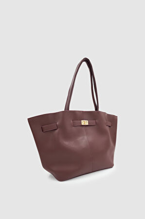 Ferny Kemer, Toka ve Dikiş Detaylı Kol ve Omuz Çantası Bordo